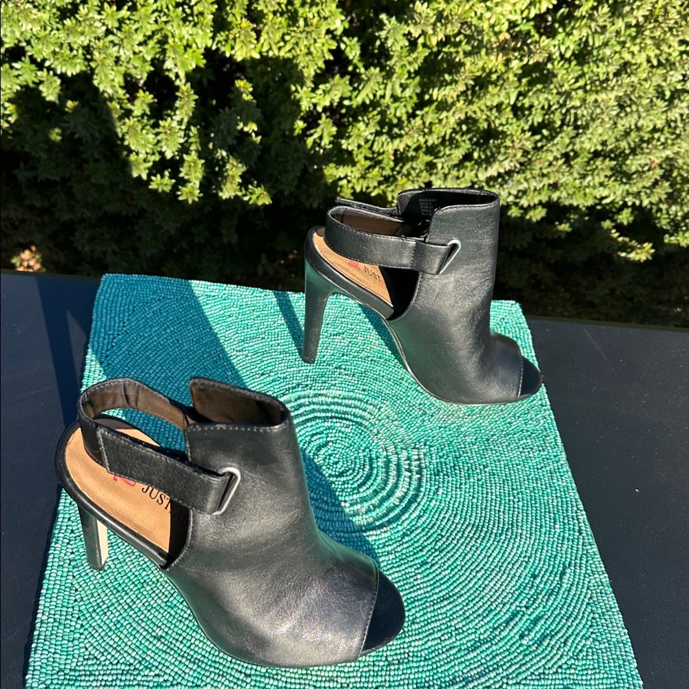 JustFab MARISSA peep-toe slingback ankle boots-size 6,5-used-great condition